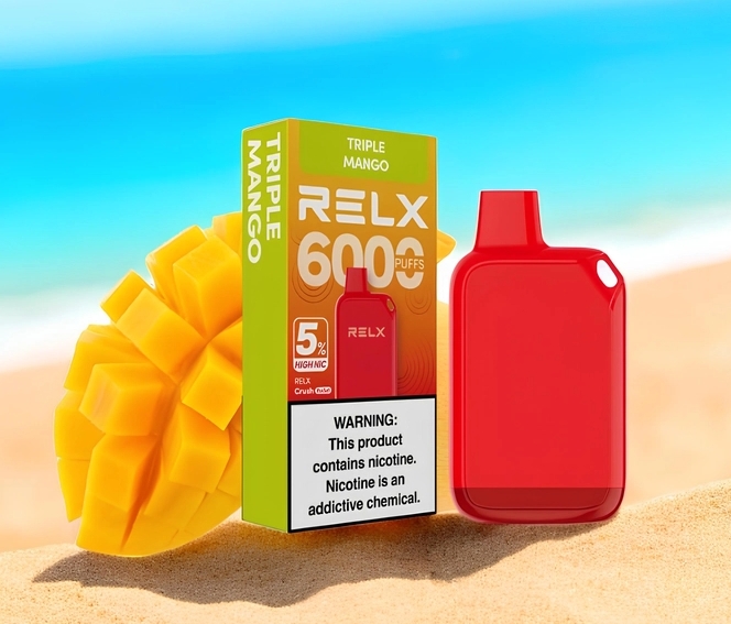 RELX Crush Pocket 6000 Puffs Vape - Kolmekordne Mango: Troopiline Maitseelamus, Mis V&otilde;lub